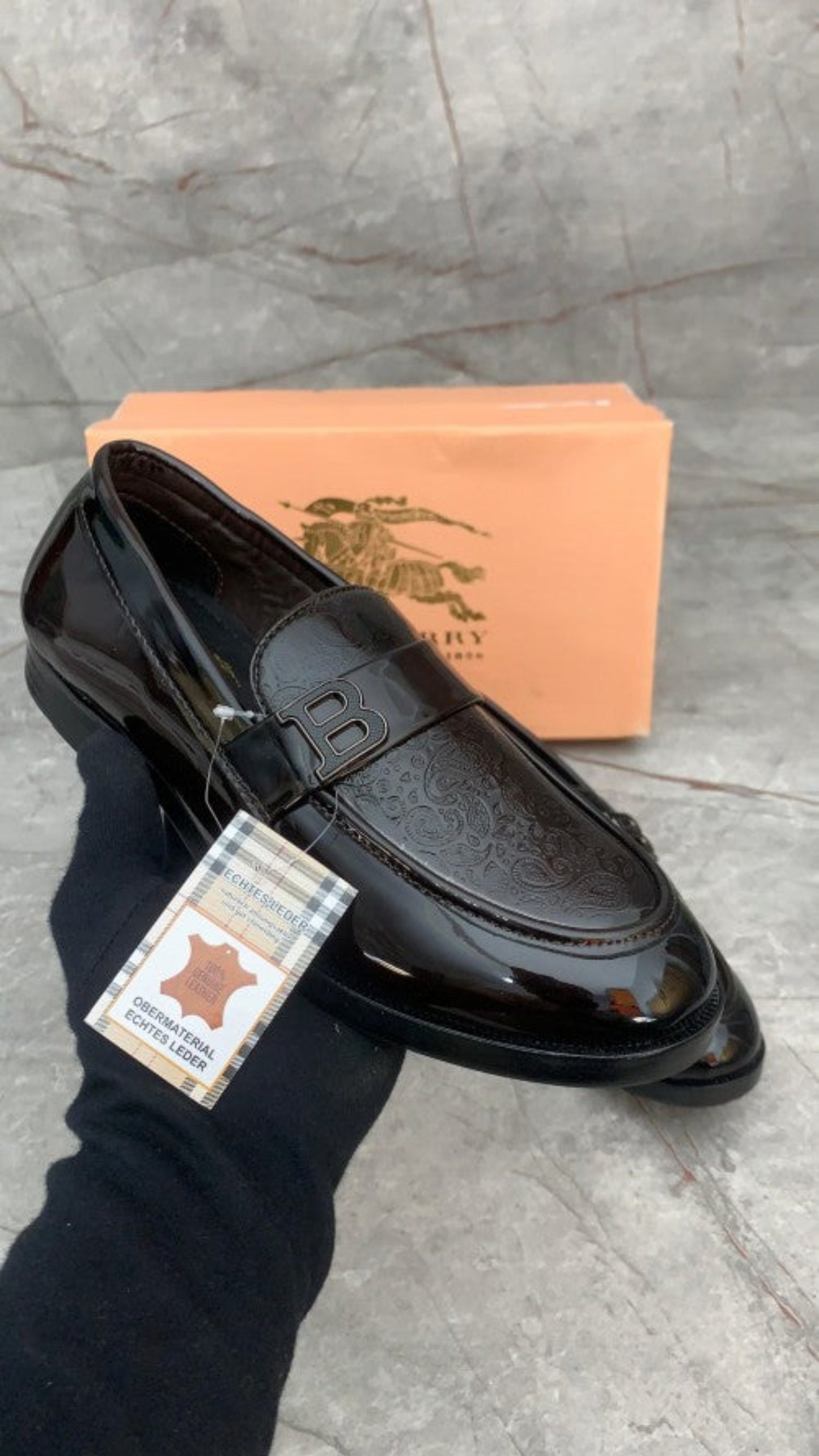 Burbreerry Brown Printed Quality Loafers For Men