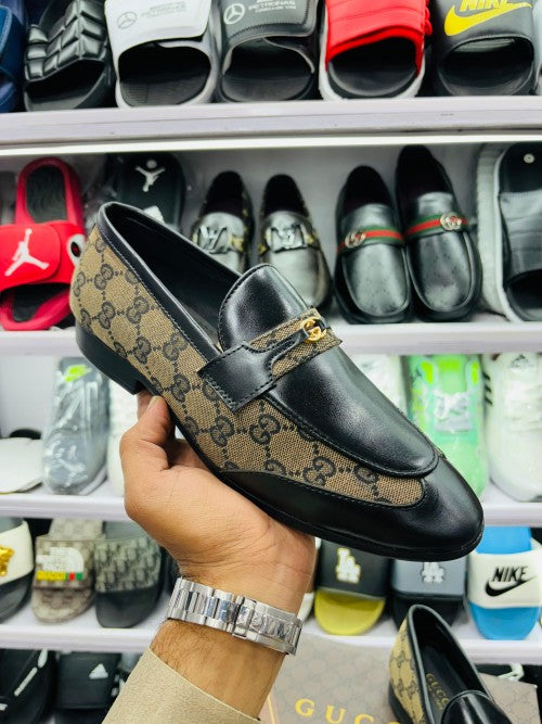 Guucci Jordan Horus Black Bit Loafers For Men